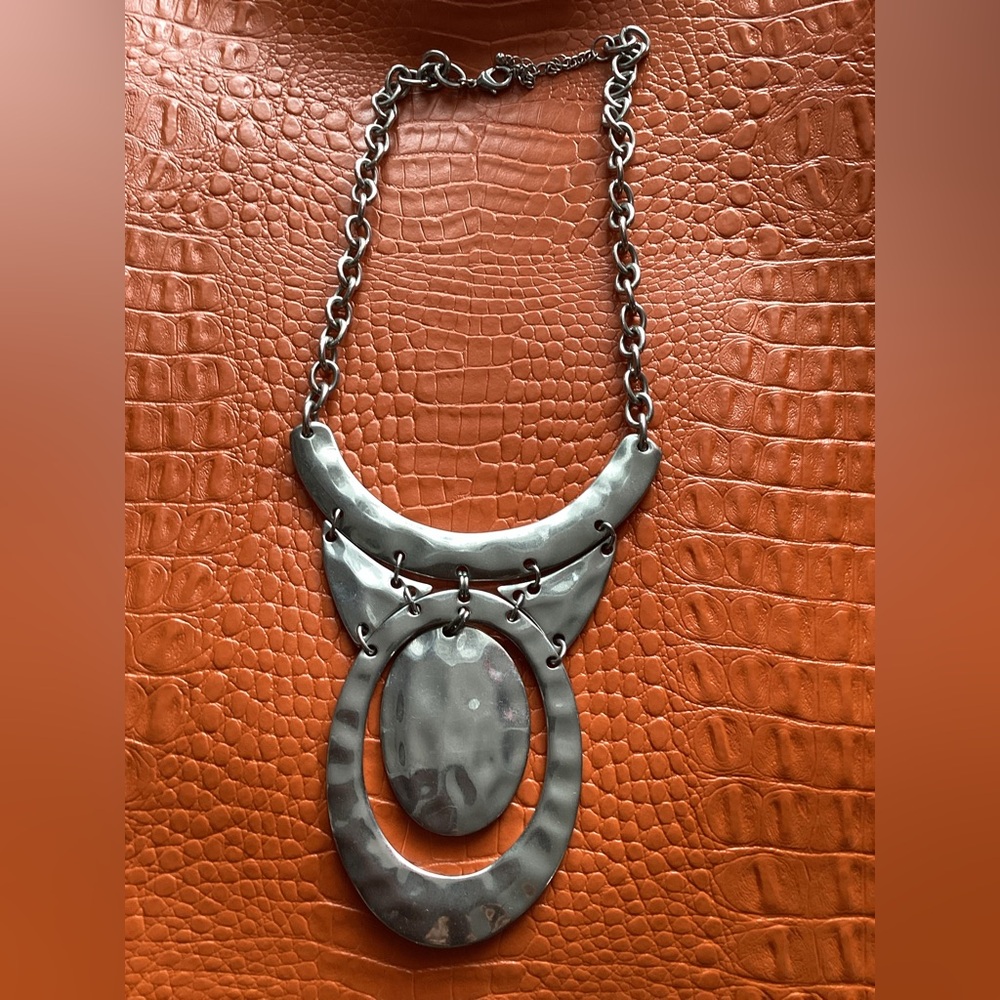 Boho Silver Metallike Necklace